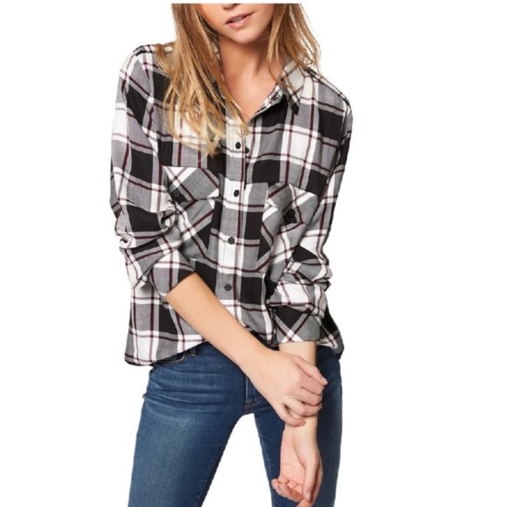 Sanctuary Plaid Boyfriend Shirt